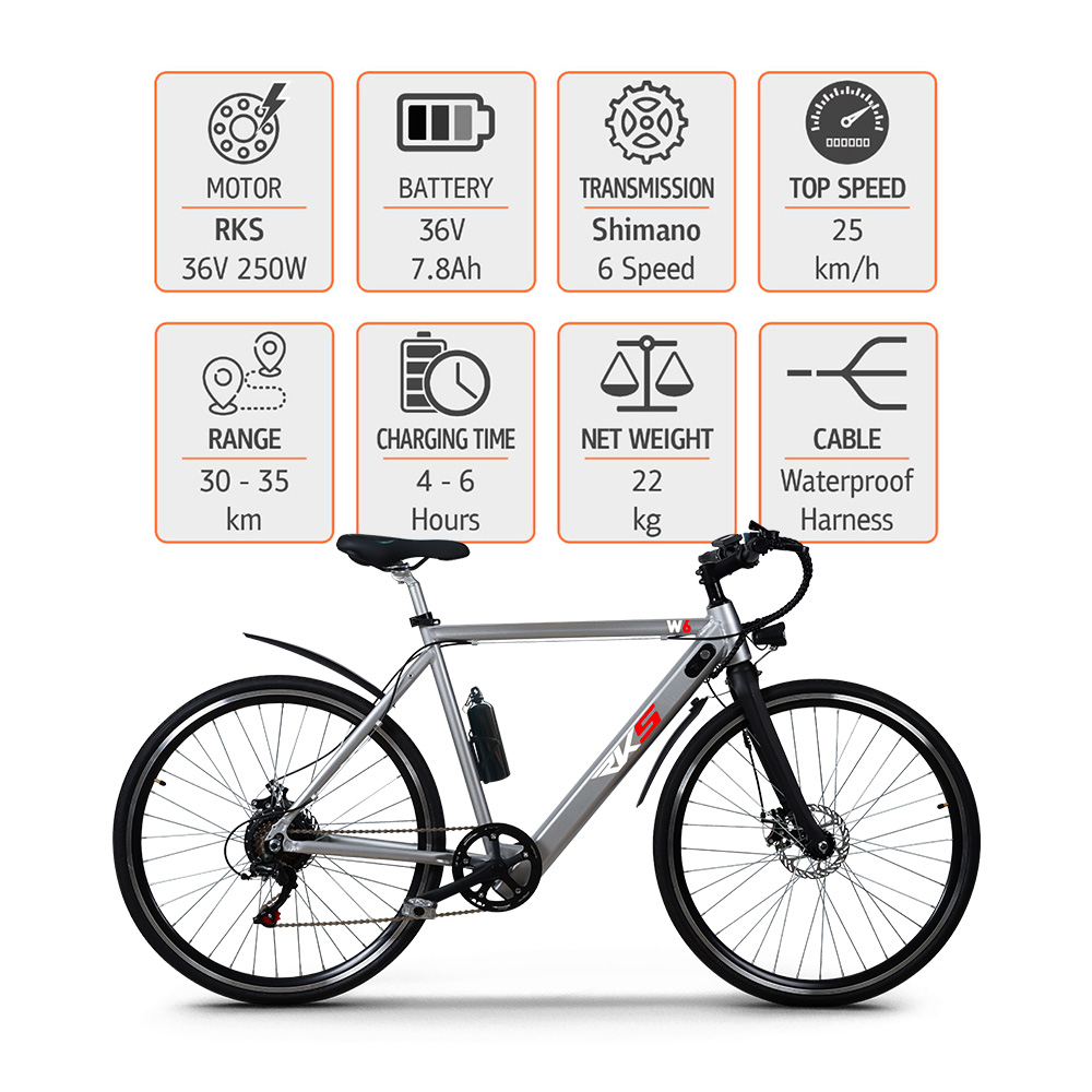 Bicicletta elettrica ebike city bike da uomo 250W Shimano W6 - Foto 19 di 22