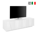 Mobile porta TV 4 ante 2 vani design moderno bianco Ping Low L Offerta