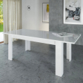 Tavolo da pranzo bianco allungabile 90x160-210 design moderno bianco Jesi Long Promozione