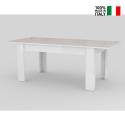 Tavolo da pranzo bianco allungabile 160-210x90cm design moderno bianco Jesi Long Vendita