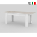 Tavolo da pranzo bianco allungabile 90x160-210 design moderno bianco Jesi Long Vendita