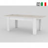 Tavolo da pranzo bianco allungabile 160-210x90cm design moderno bianco Jesi Long Vendita