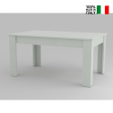 Tavolo da pranzo moderno legno bianco allungabile 160-210x90cm Jesi Larch Vendita