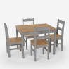 Set tavolo rettangolare 100x80 4 sedie paesana legno stile rustico Rusticus