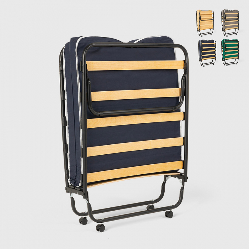 Brandina letto pieghevole ruote e doghe con materasso 80x180 cm Ares Offerta