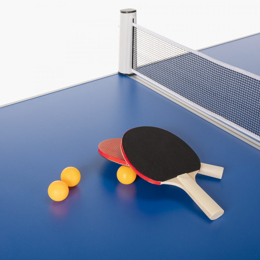 Tavolo da ping pong 160x80 pieghevole interno esterno rete racchette palline Backspin
