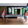 Tavolo da ping pong 160x80 pieghevole interno esterno rete racchette palline Backspin Vendita