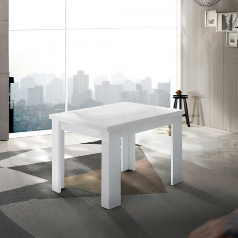 Tavolo da pranzo bianco allungabile a libro 90x90-180cm Jesi Liber Promozione