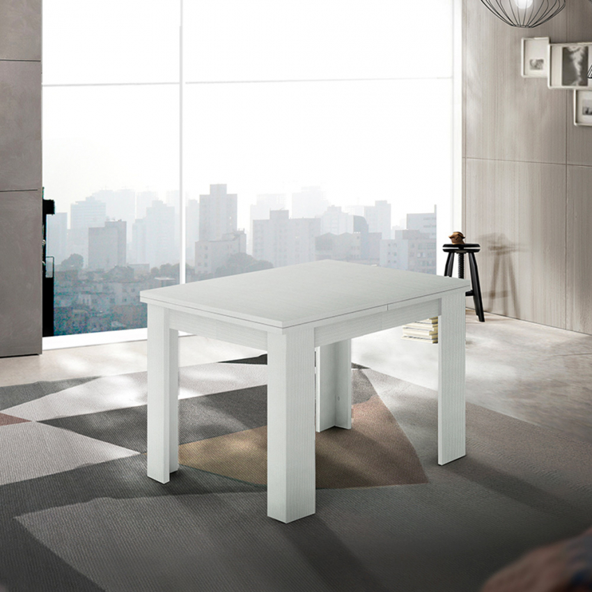 Tavolo da pranzo allungabile a libro 90x90-180cm legno bianco Jesi Liber Promozione Tavolo da pranzo allungabile a libro 90x90-180cm legno bianco Jesi Liber Promozione