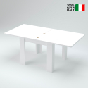 Tavolo da pranzo allungabile a libro 90x90-180cm legno bianco Jesi Liber Vendita