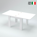 Tavolo da pranzo tavolino allungabile a libro 90-180x90cm legno bianco Jesi Liber Vendita