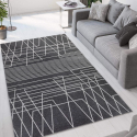 Tappeto design geometrico moderno rettangolare grigio nero Milano GRI016 Promozione