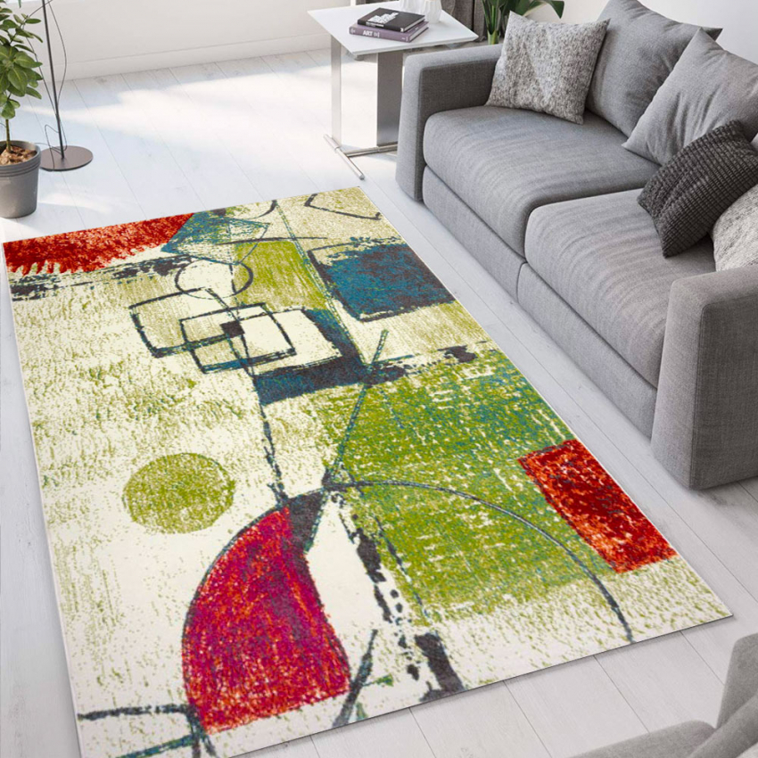MUL014 tappeto soggiorno design geometrico moderno multicolore