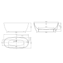 Vasca da Bagno Indipendente Freestanding in Acrilico Resina e Fiberglass Design Eclipse