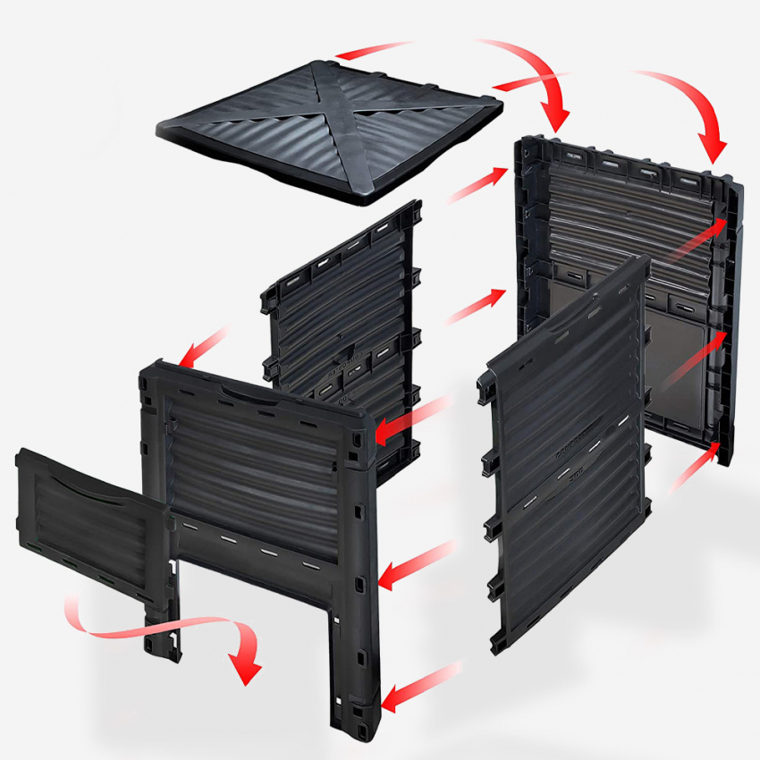 Humus Compostiera da giardino 300L composter esterno in plastica