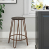 Sgabello alto design industriale in metallo legno per bar ristoranti cucine Carbon Top Saldi