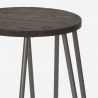 Sgabello alto design industriale in metallo legno per bar ristoranti cucine Carbon Top Caratteristiche