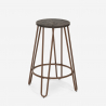 Sgabello alto design industriale in metallo legno per bar ristoranti cucine Carbon Top Misure