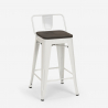 Sgabello alto industriale Tolix metallo top legno h61cm Steel Wood Top 
