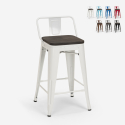 Sgabello alto industriale Tolix metallo top legno h61cm Steel Wood Top Saldi