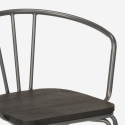 sedie stile design industriale acciaio braccioli per bar e cucina ferrum arm 