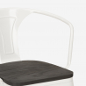 sedie design metallo legno industriale stile Lix bar cucine steel wood arm 