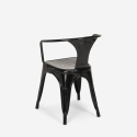 sedie Lix industrial con braccioli acciaio per cucina e bar steel arm 