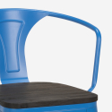 Sgabello Tolix industriale h68cm schienale top legno Steel Wood Back 