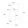 Sgabello Tolix industriale h68cm schienale top legno Steel Wood Back 