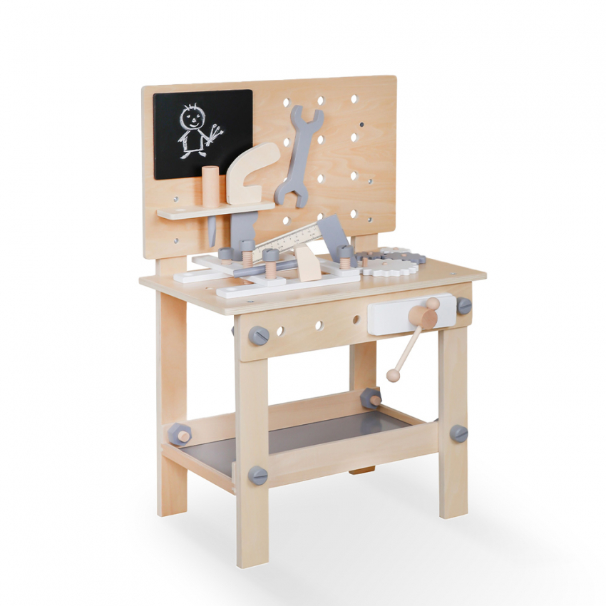 Banco da lavoro giocattolo in legno per bambini con utensili Magic Bench Promozione