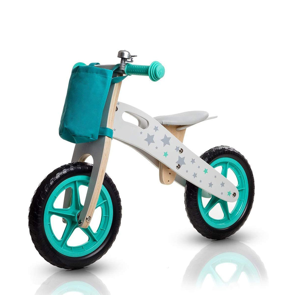 Bicicletta Per Bambini Senza Pedali In Legno Con Cestino Balance Ride