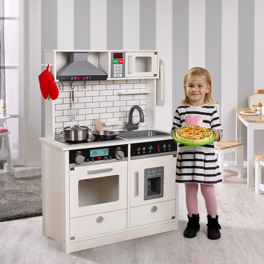 Cucina Per Bambini Giocattolo Moderno In Legno Con Accessori Luci E Suoni Home Chef