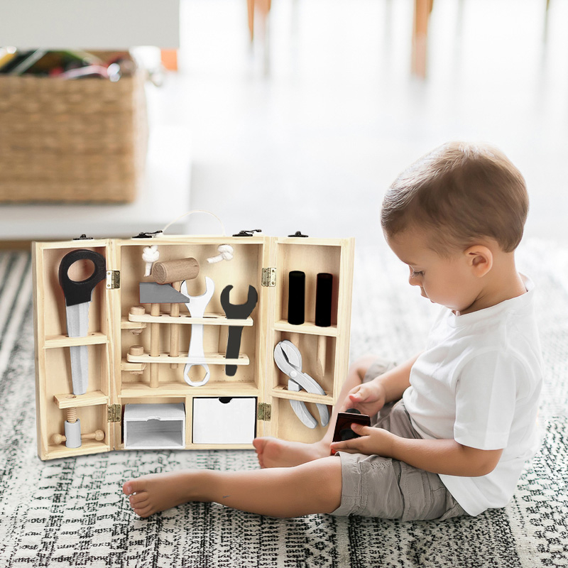 valigetta attrezzi giochi in legno per bambini MR FIX