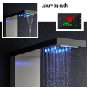 Pannello colonna doccia in acciaio con miscelatore cascata idromassaggio display LED Abano Acquisto