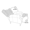 Poltrona relax design moderno patchwork reclinabile bergère Throne Light Saldi