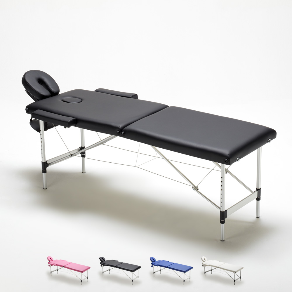miniatura 13  - Lettino da Massaggio in Alluminio Pieghevole Portatile 2 Zone 210 cm Shiatsu