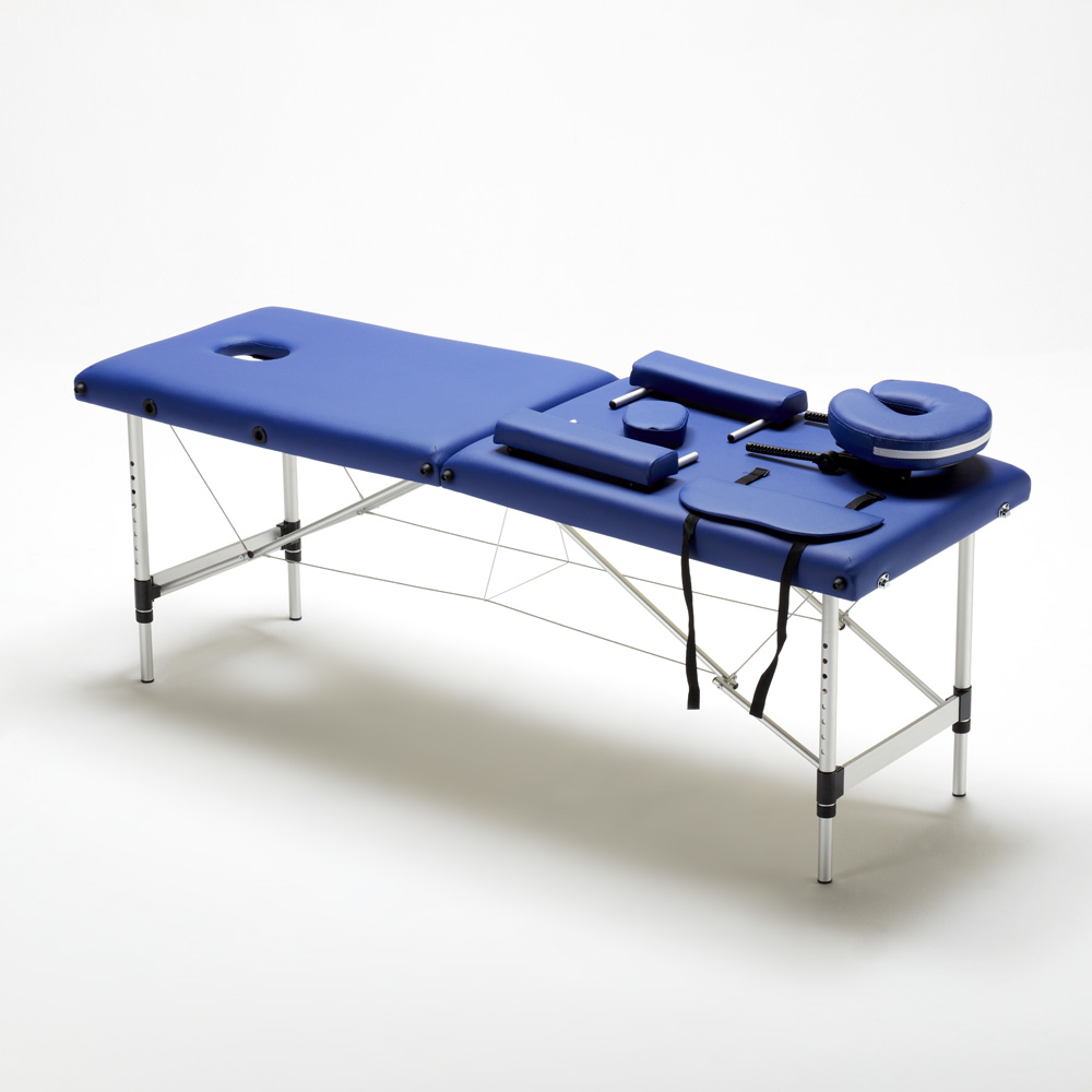 miniatura 36  - Lettino da Massaggio in Alluminio Pieghevole Portatile 2 Zone 210 cm Shiatsu