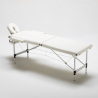 Lettino da Massaggio in Alluminio Pieghevole Portatile 2 Zone 210 cm Shiatsu