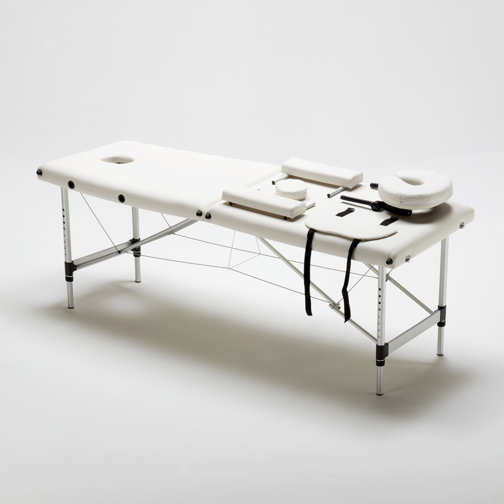 miniatura 26  - Lettino da Massaggio in Alluminio Pieghevole Portatile 2 Zone 210 cm Shiatsu