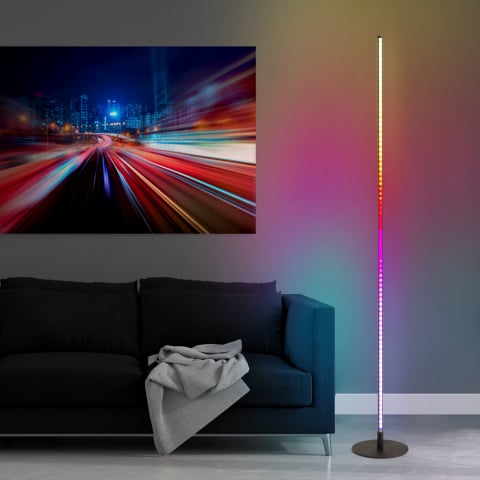 Lampada da terra a stelo LED design minimal moderno telecomando RGB Dubhe Promozione