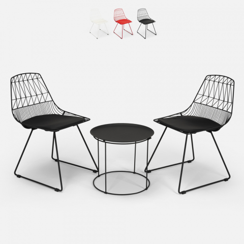 Set tavolo e 2 sedie design da interno ed esterno giardino casa bar Etzy Promozione