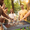 Barbecue griglia acciaio portatile pieghevole BBQ carbonella giardino campeggio Ash