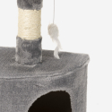 Tiragraffi per gatti ad angolo 60 cm peluche colonna sisal piattaforma cuccia Korat Scelta