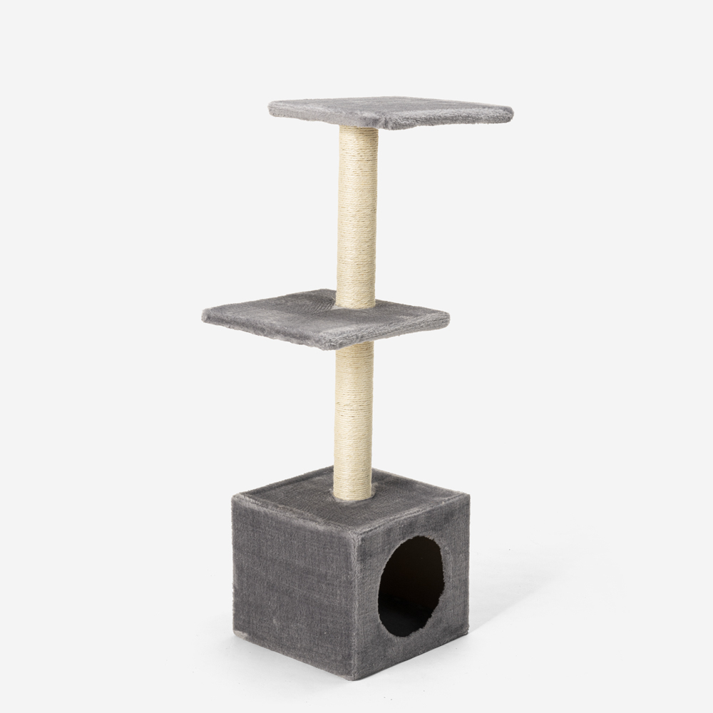 miniatura 14 - Tiragraffi per gatti a colonna 2 piani 95 cm piattaforma peluche cuccia colonna 