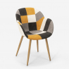 Sedia poltrona design patchwork nordico salotto cucina studio Finch 