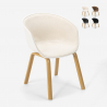 Sedia poltroncina design scandinavo metallo effetto legno cucina Bush Vendita