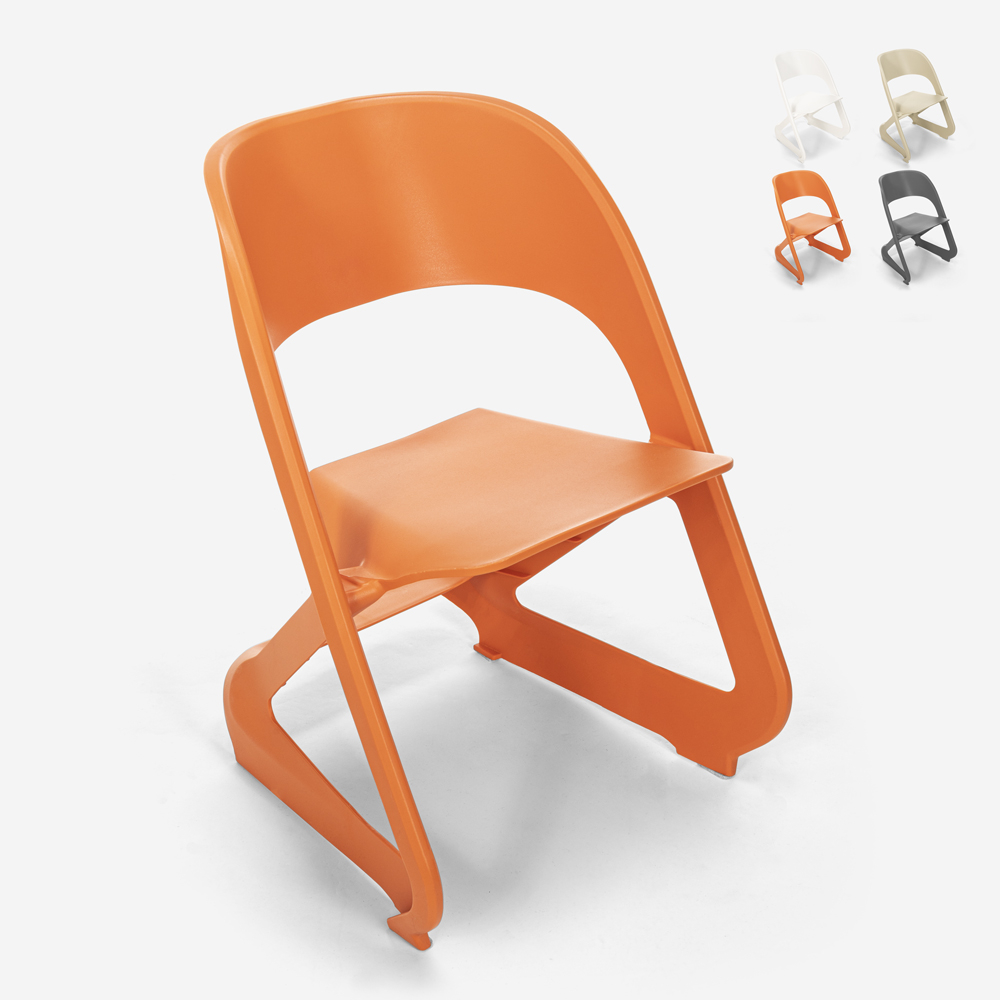 Sedia in plastica design moderno impilabile per bar feste ed eventi pubblici Nest