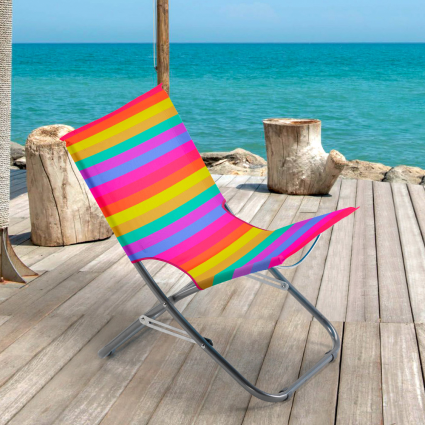 Sedia mare pieghevole spiaggina portatile multicolore Rodeo Rainbow