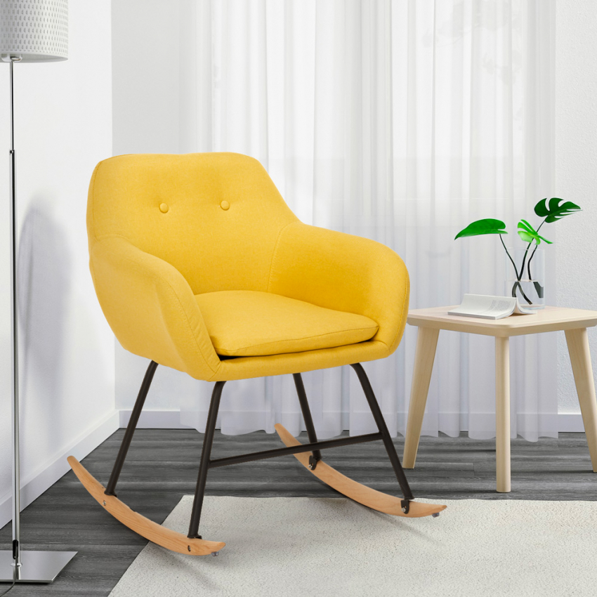 Sedia A Dondolo Arancione - Design Danese - Alberello Design