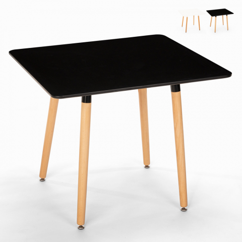 Tavolo quadrato 80x80 in legno design nordico per cucina bar ristorante Fern